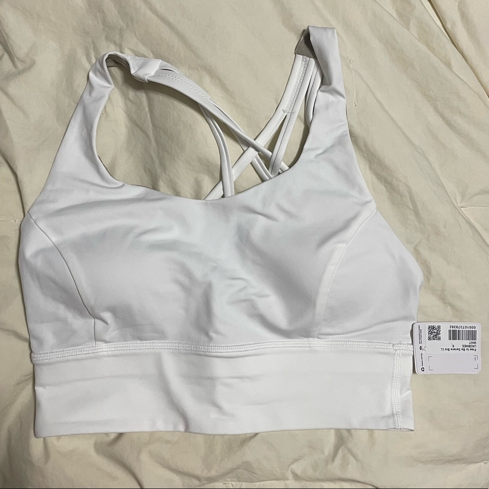 White Free to Be Serene Long Line sz 6 Lululemon NWT